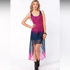 VOLCOM Sidewalk Flight Dress high low chiffon